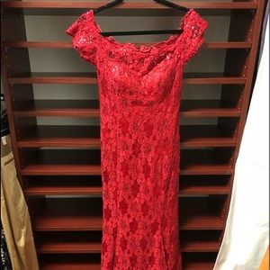 Red sequin formal gown